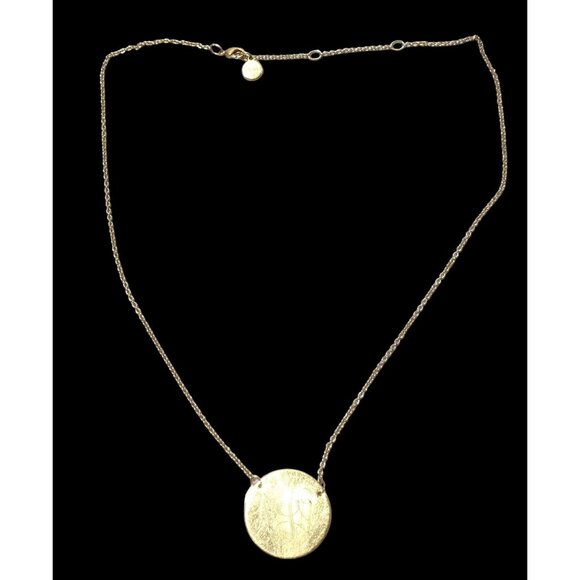 Stella & Dot Gold Monogram Disc Necklace - Picture 2 of 8